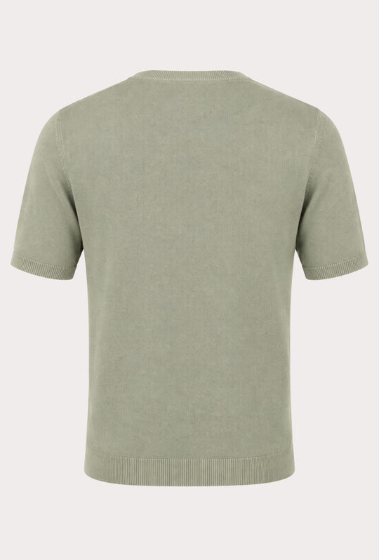 T- Shirt uomo Girocollo in maglia 100% Cotone trama lavorata DRESSERD- VERDE SALVIA