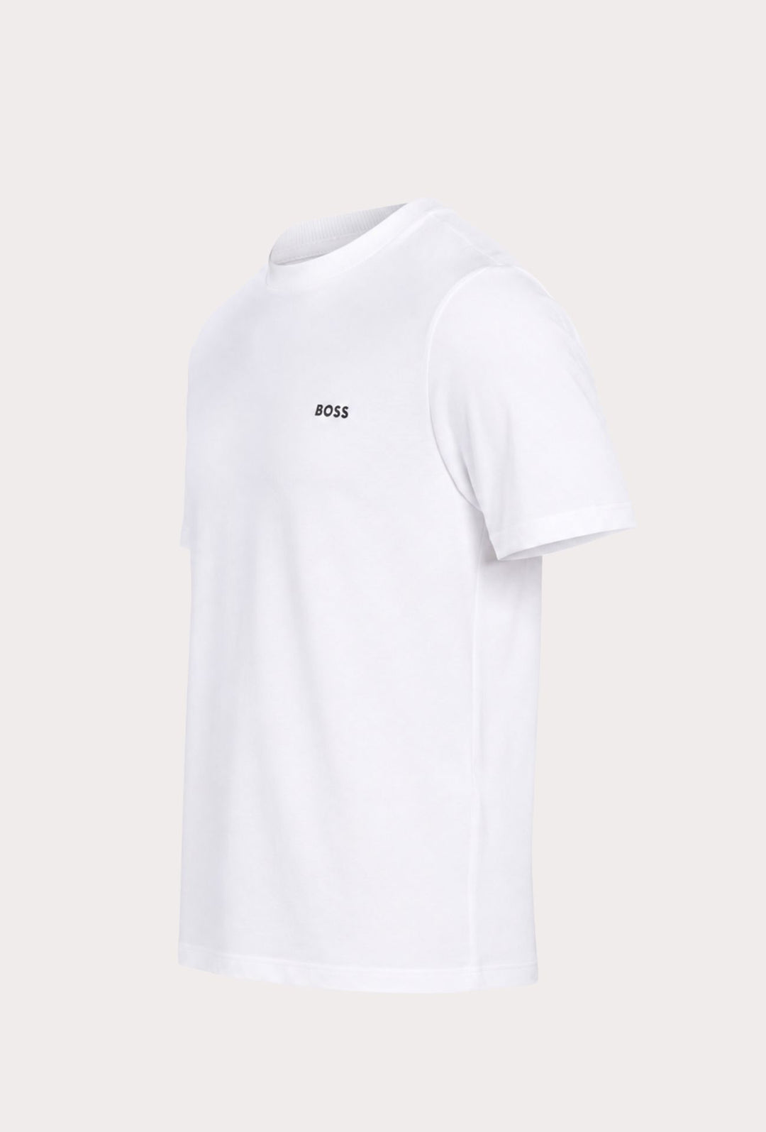T-Shirt Uomo Regular Fit in Cotone Stretch HUGO BOSS Logo Gommato lato cuore-BIANCO