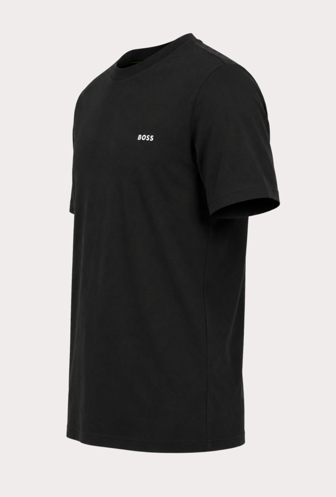 T-Shirt Uomo  Regular Fit in Cotone Stretch HUGO BOSS Logo Gommato lato cuore- NERO