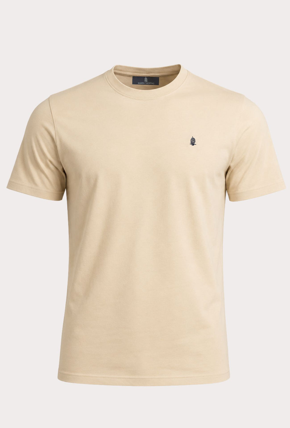 T- Shirt Uomo MARINA YACHTING 100% cotone logo piccolo ricamato lato cuore- BEIGE