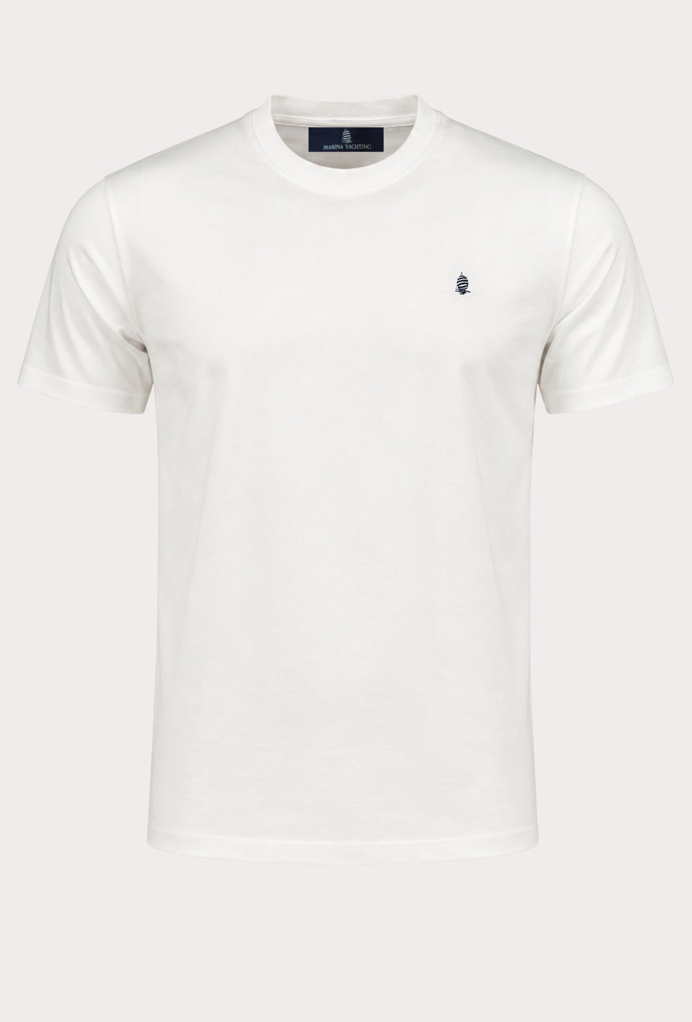 T- Shirt Uomo MARINA YACHTING 100% cotone logo piccolo ricamato lato cuore- BIANCO