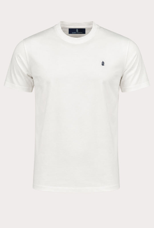 T- Shirt Uomo MARINA YACHTING 100% cotone logo piccolo ricamato lato cuore- BIANCO