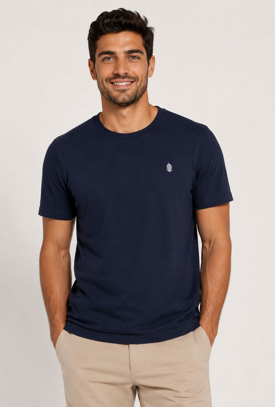 T- Shirt Uomo MARINA YACHTING 100% cotone logo piccolo ricamato lato cuore- BLU NAVY
