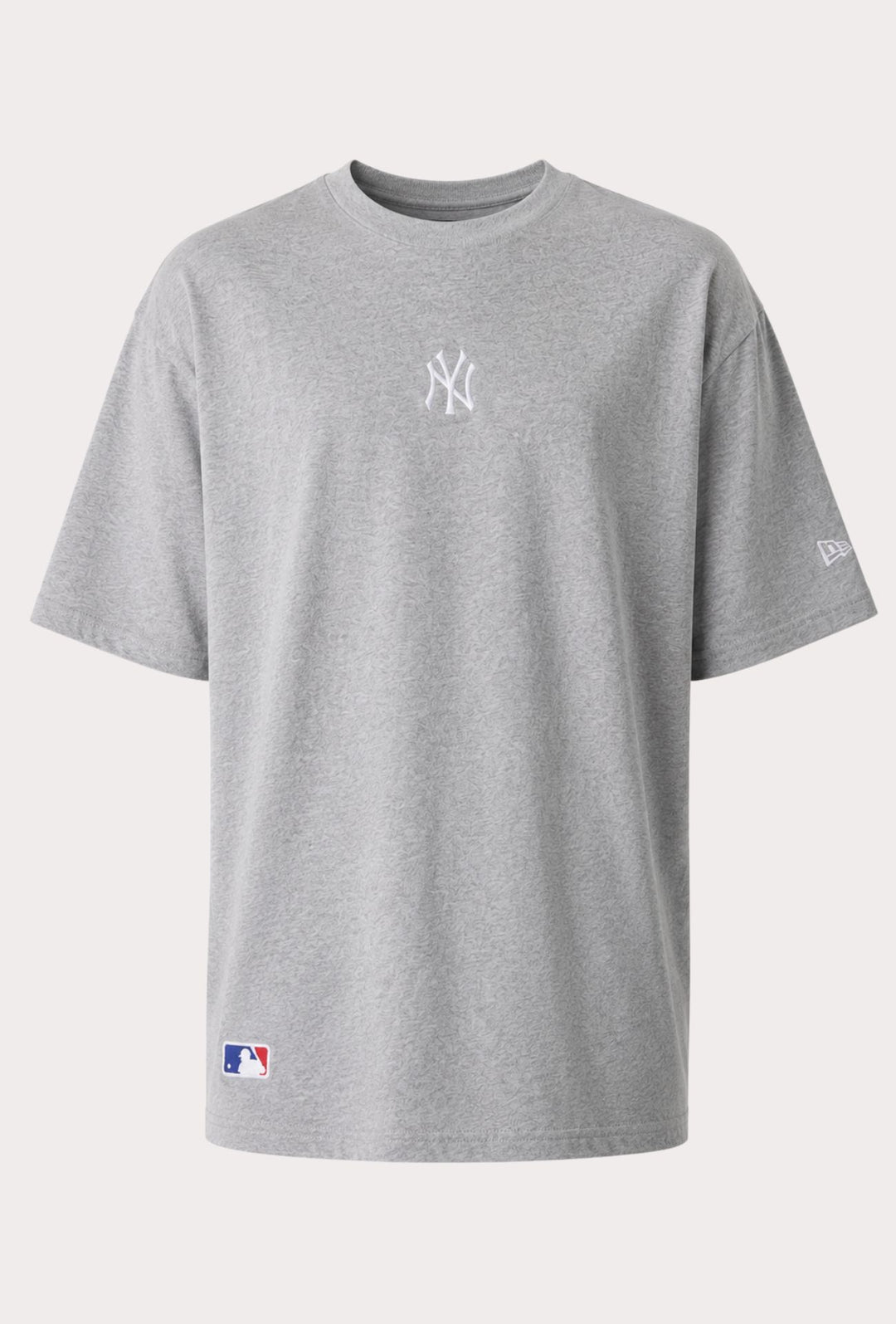 T-Shirt Uomo Oversize New York Yankees MLB League Essential Logo Centrale NY ricamato- GRIGIO