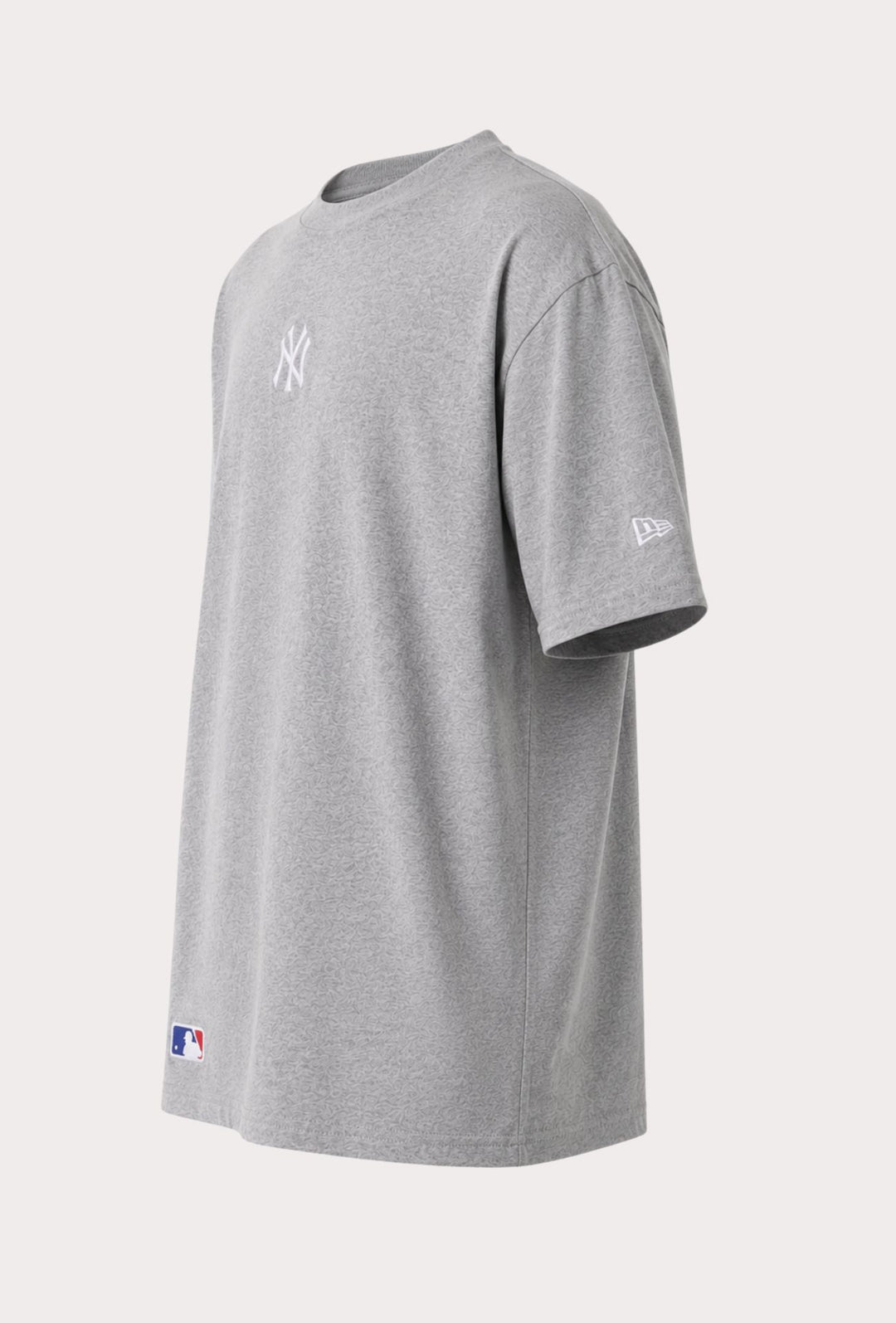 T-Shirt Uomo Oversize New York Yankees MLB League Essential Logo Centrale NY ricamato- GRIGIO