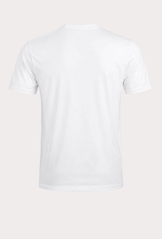 T- Shirt Uomo Tessuto Di Scozia scollo a V -  BIANCO
