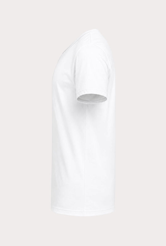 T- Shirt Uomo Tessuto Di Scozia scollo a V -  BIANCO