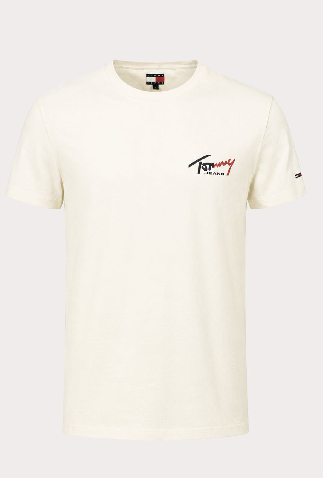 T-Shirt Uomo TOMMY JEANS Regular Fit Logo Stampato Lato Cuore- ECRU