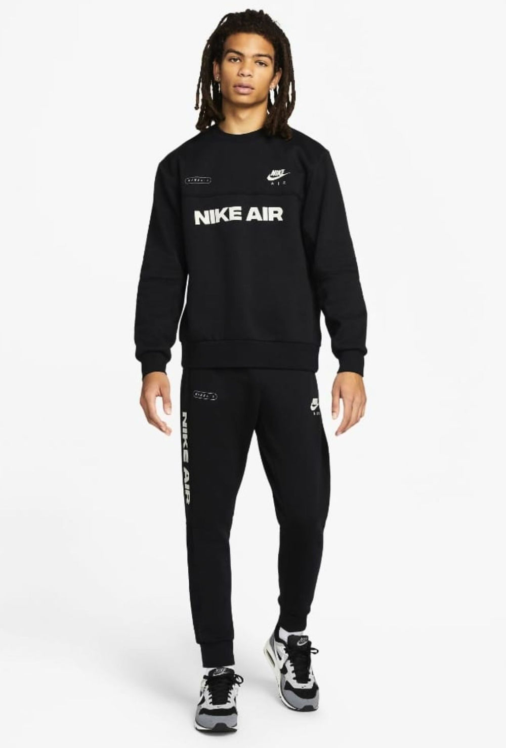 Tuta Uomo NIKE AIR Girocollo stampato modello invernale - NERO