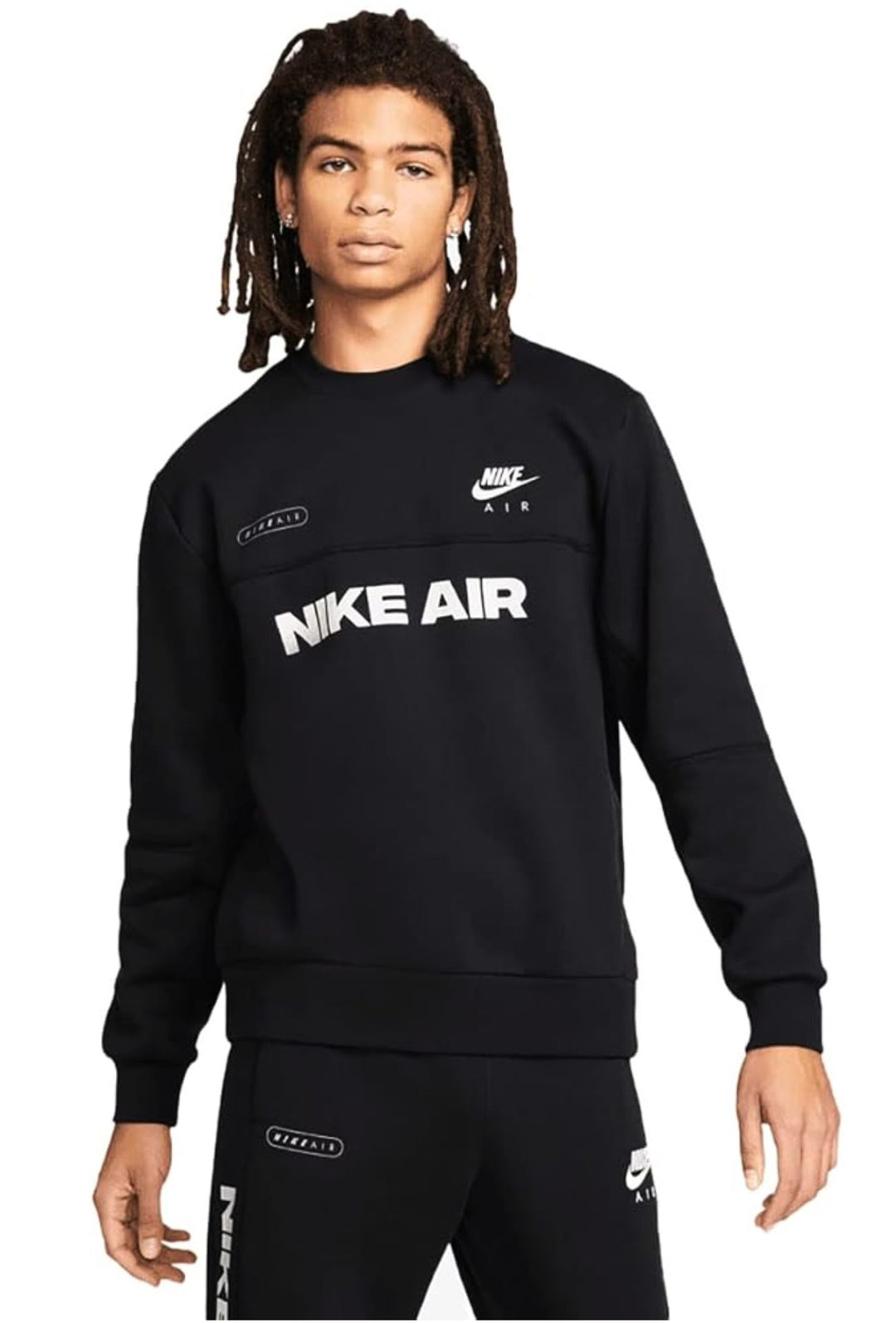 Tuta Uomo NIKE AIR Girocollo stampato modello invernale NERO