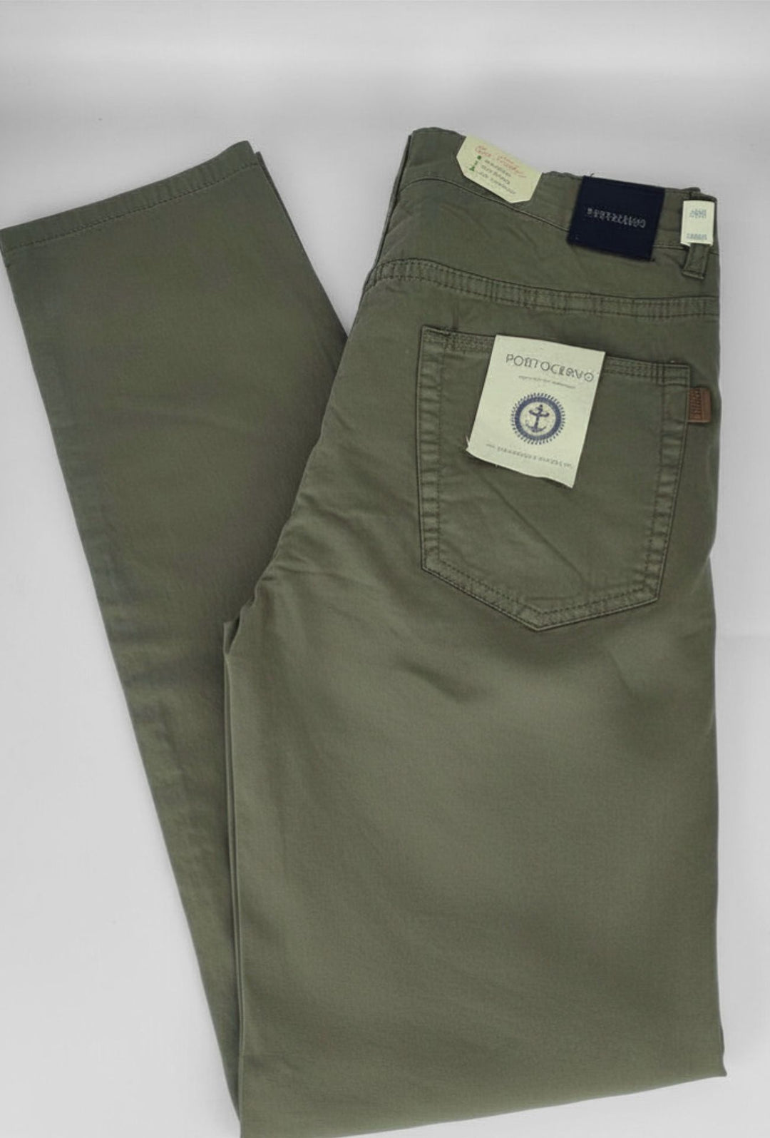 Pantalone uomo Portocervo 5 tasche in cotone leggero - VERDE