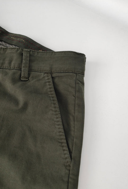 Pantalone Uomo Gamba Stretta Tasca America Invernale Pantaloni Dresserd - VERDE MILITARE