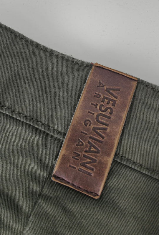 Pantalone Uomo Gamba Stretta Tasca America Invernale Pantaloni Dresserd - VERDE MILITARE