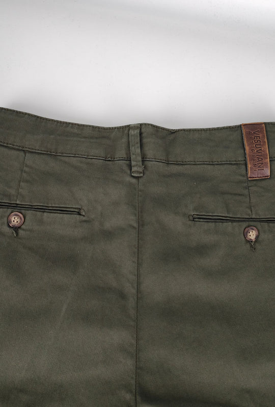 Pantalone Uomo Gamba Stretta Tasca America Invernale Pantaloni Dresserd - VERDE MILITARE