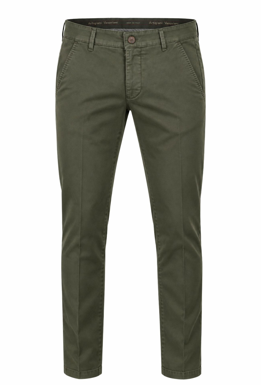 Pantalone Uomo Gamba Stretta Tasca America Invernale Pantaloni Dresserd - VERDE MILITARE