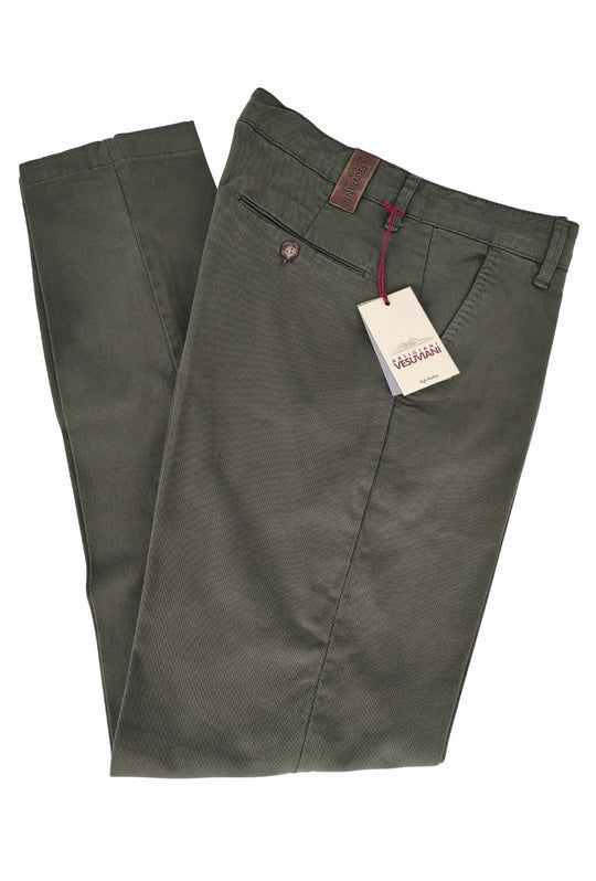 Pantalone Uomo Gamba Stretta Tasca America Invernale Pantaloni Dresserd - VERDE MILITARE