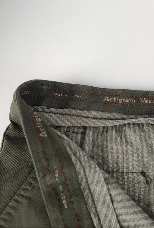 Pantalone Uomo Gamba Stretta Tasca America Invernale Pantaloni Dresserd - VERDE MILITARE