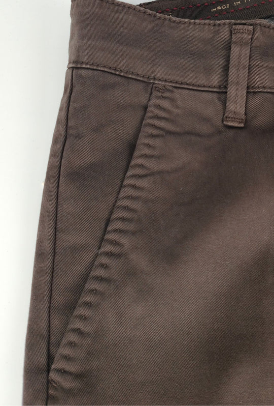 Pantalone Uomo Gamba Stretta Tasca America Invernale Pantaloni Dresserd - MARRONE