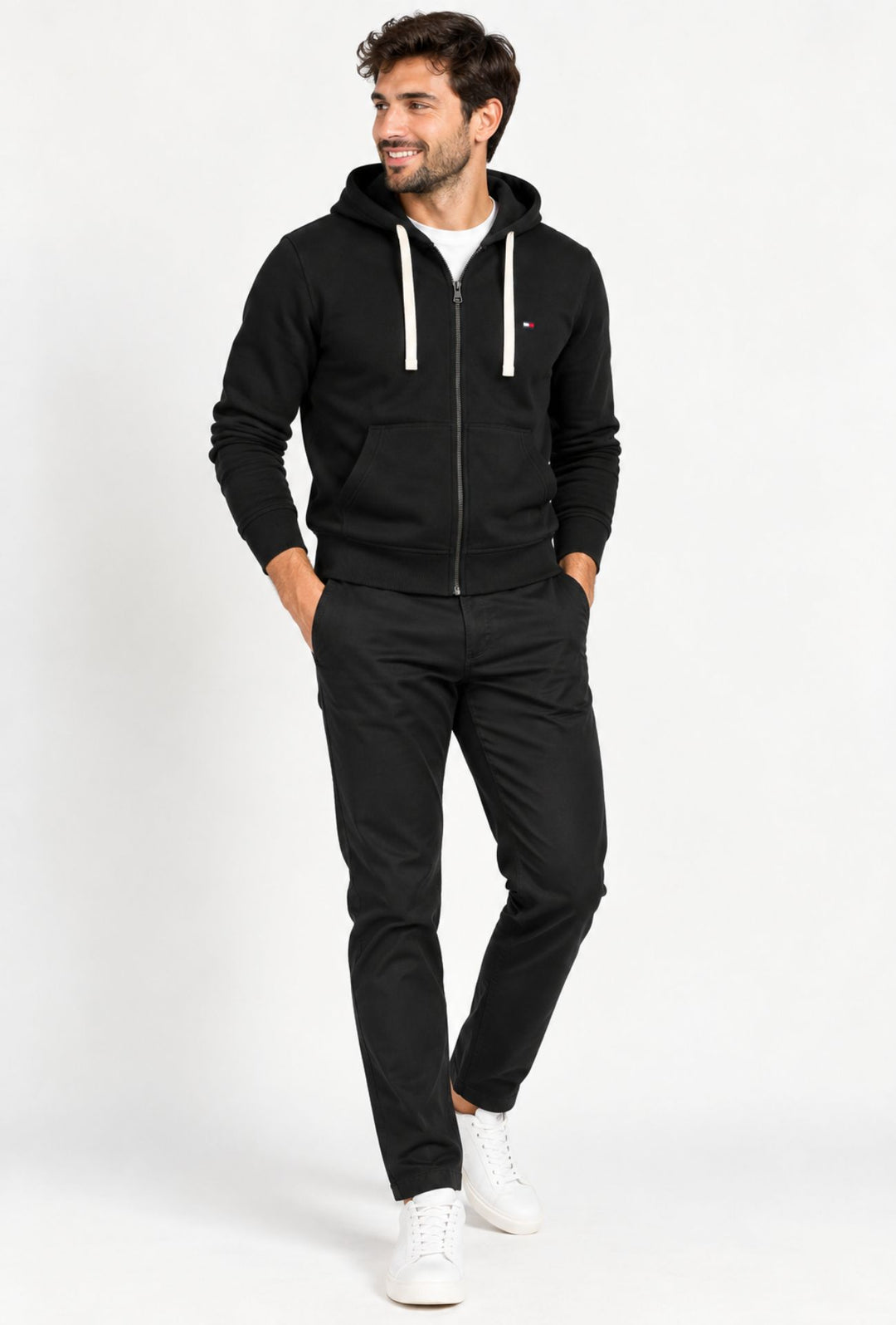 Pantalone Uomo Gamba Stretta Tasca America Invernale Pantaloni Dresserd - NERO