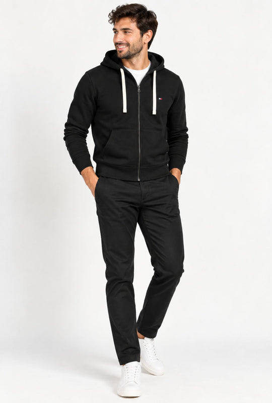 Pantalone Uomo Gamba Stretta Tasca America Invernale Pantaloni Dresserd - NERO