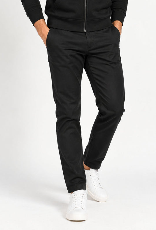 Pantalone Uomo Gamba Stretta Tasca America Invernale Pantaloni Dresserd - NERO