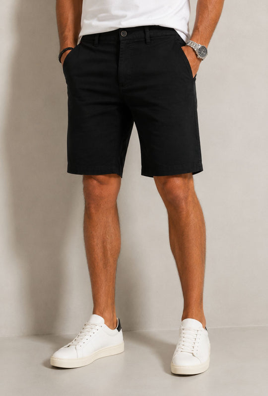 Bermuda Uomo Dresserd Tasca America in Cotone Pantaloncino Casual Fit - NERO
