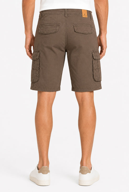 Bermuda Uomo Tasconi Laterali Pantaloncino in Cotone Tasche laterali Dresserd - TESTA DI MORO