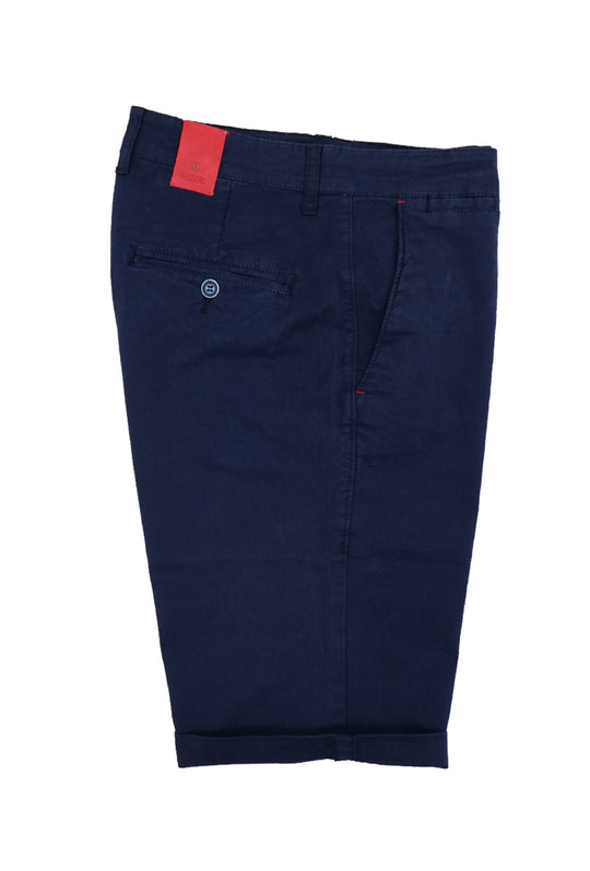 Bermuda Uomo Tessuto Lavorato Modello elasticizzato Pantalone Corto Dresserd - BLU