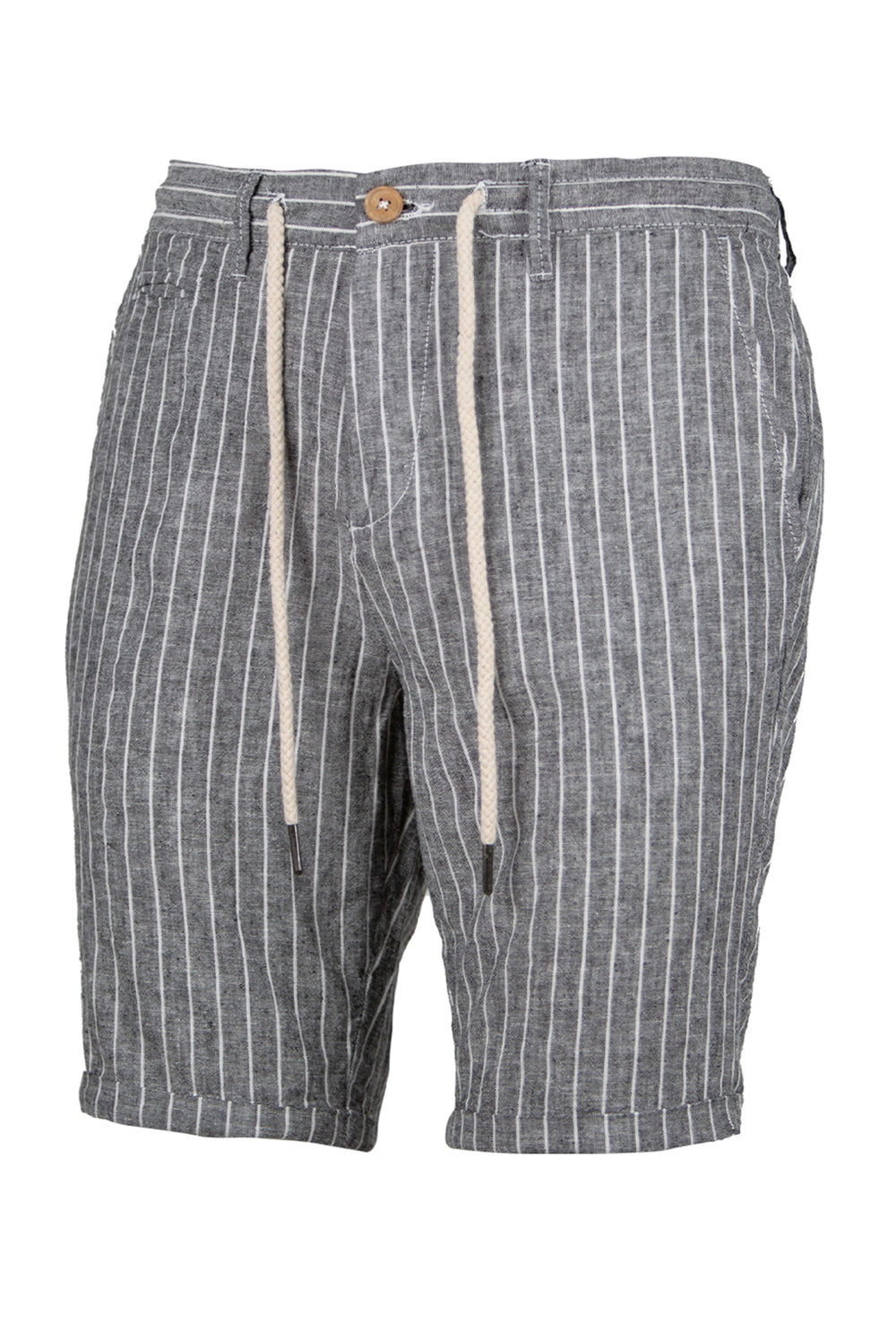 Bermuda Uomo in lino Trama rigata Pantalone corto Dresserd - GRIGIO