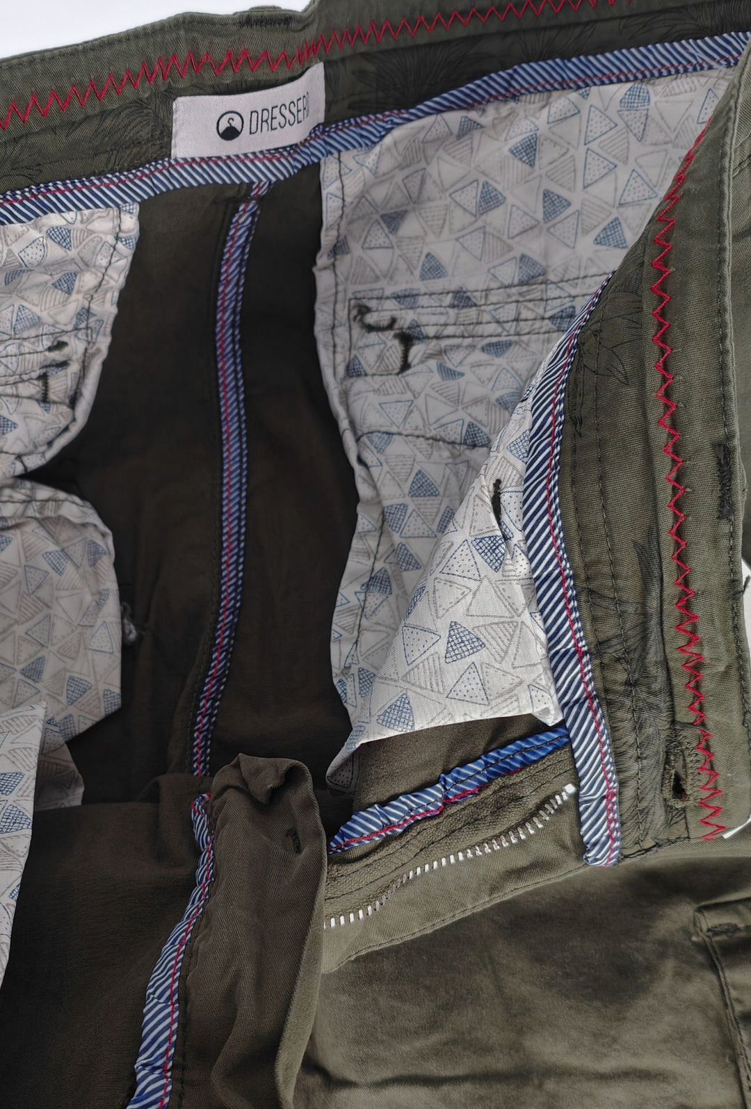 Bermuda Uomo Tasconi Laterali Pantaloncino in Cotone Tasche laterali Dresserd - VERDE MILITARE