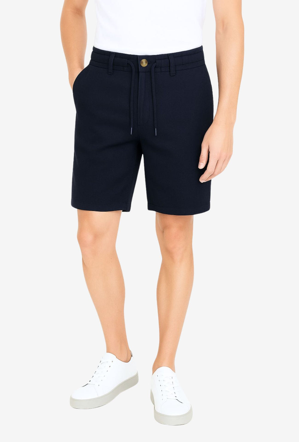 Bermuda Uomo in Lino con Elastico Comfort Elegante - BLU SCURO