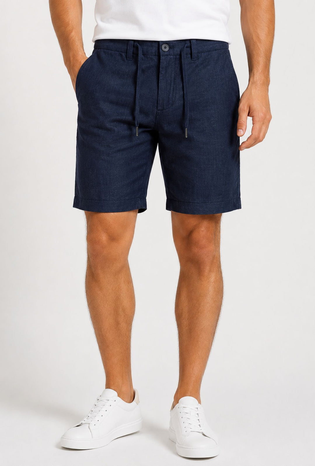 Bermuda uomo MISTO LINO  - DRESSERD - BLU NAVY