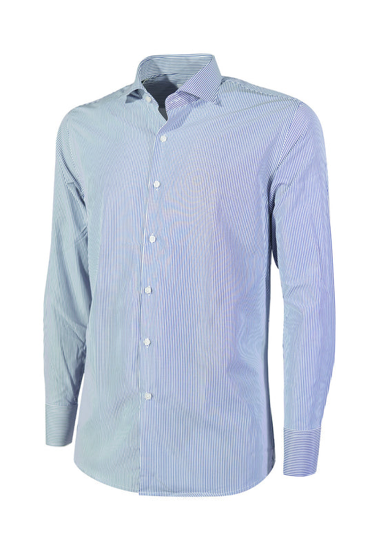 Camicia Uomo Rigata Dresserd in Cotone manica Lunga Camicie Semi slim fit