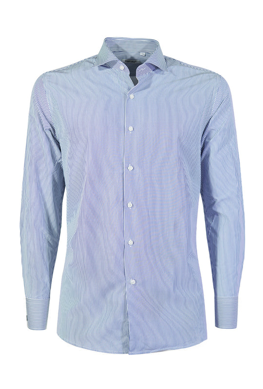 Camicia Uomo Rigata Dresserd in Cotone manica Lunga Camicie Semi slim fit