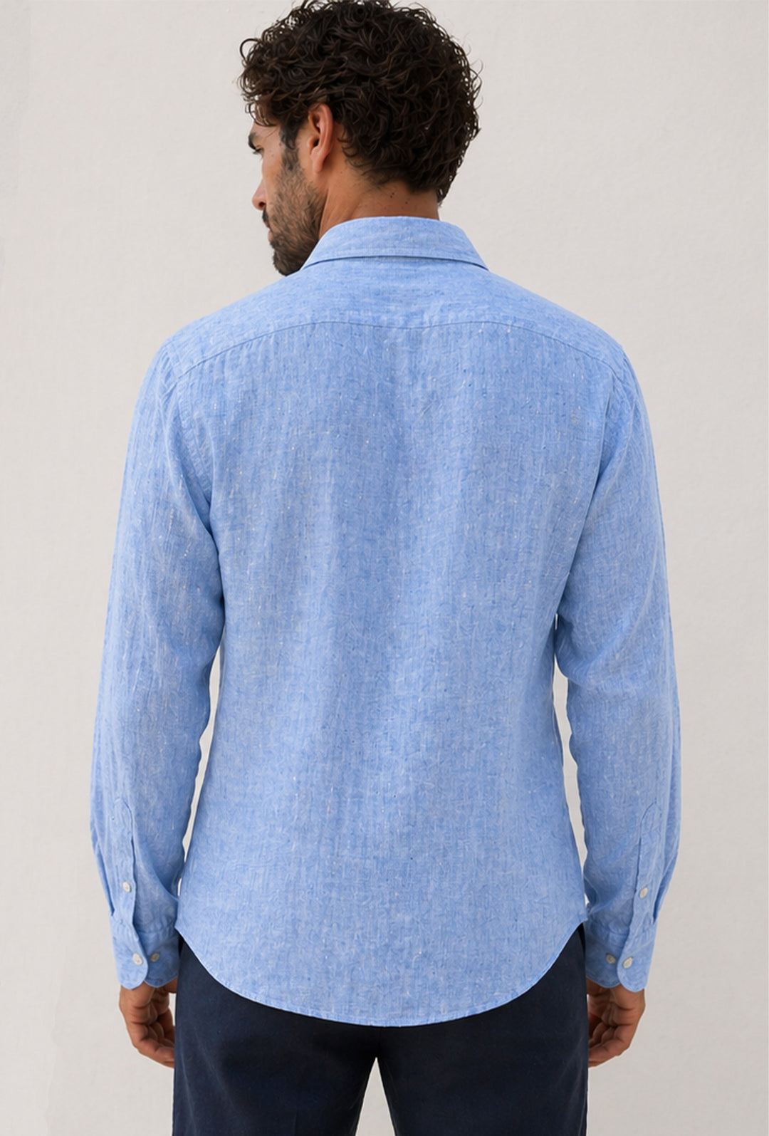 Camicia uomo 100% Lino fiammato Dresserd - AZZURRO