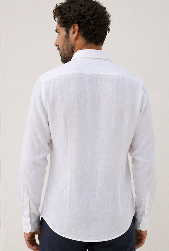 Camicia uomo 100% Lino fiammato Dresserd - BIANCO