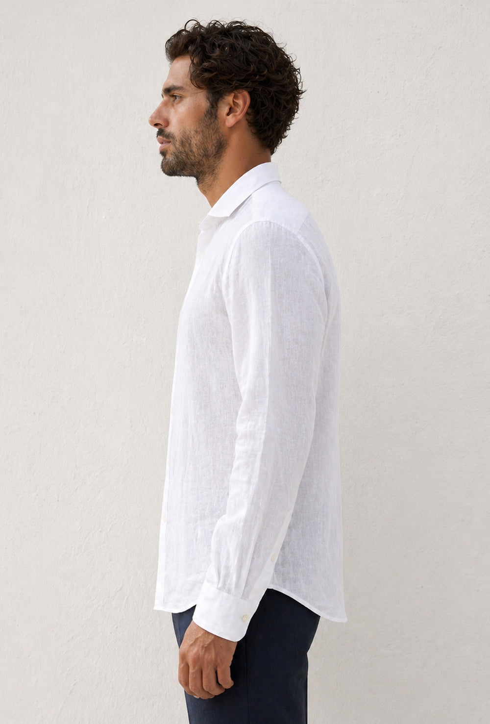 Camicia uomo 100% Lino fiammato Dresserd - BIANCO