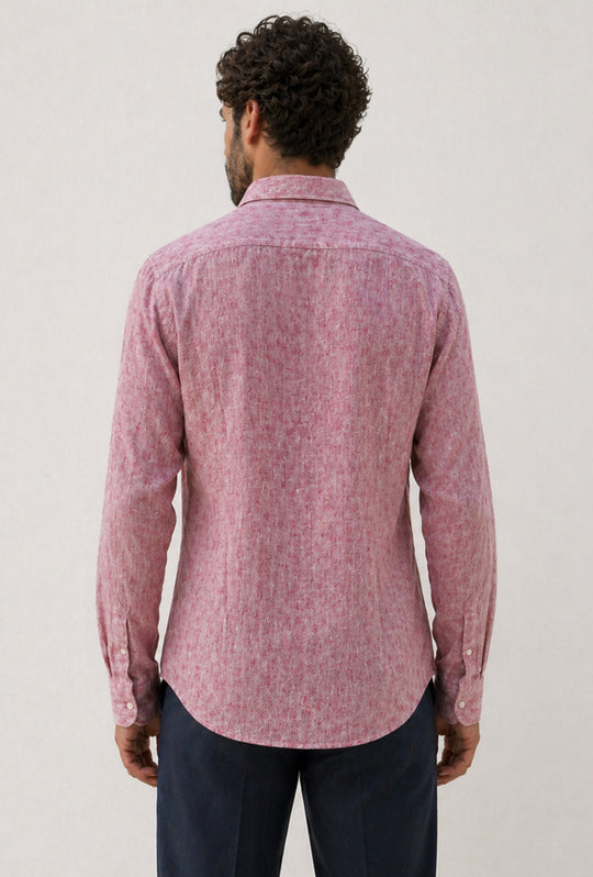 Camicia uomo 100% Lino fiammato Dresserd - BORDEAUX