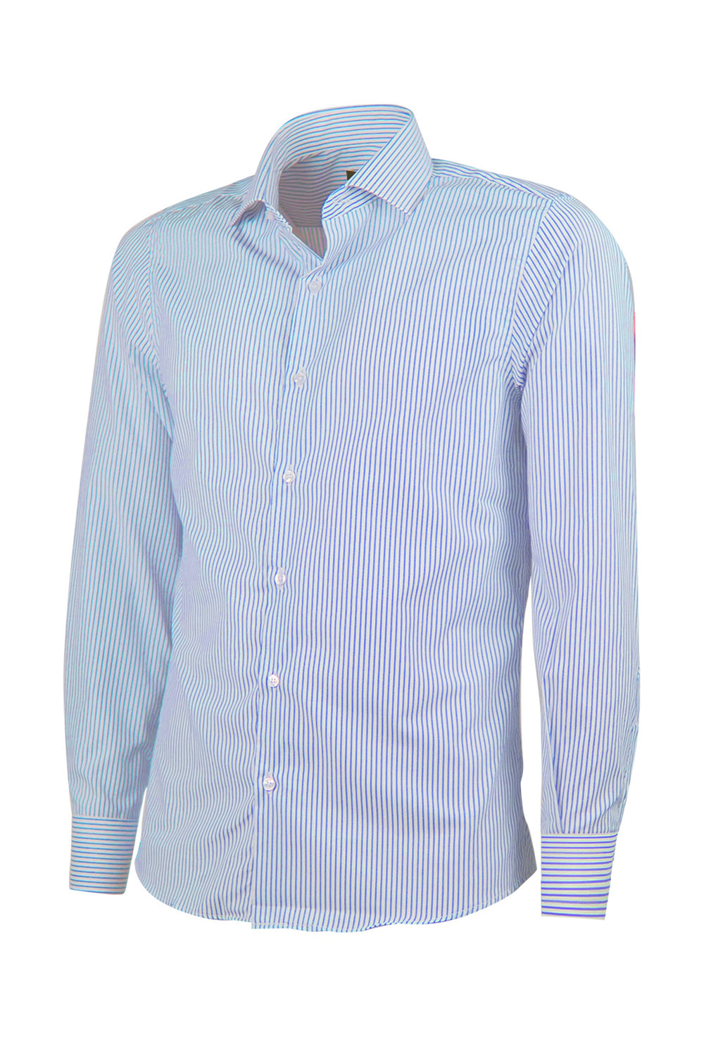 Camicia Uomo Manica Lunga trama rigata Slim Fit Made in italy Dresserd Camicie - AZZURRO