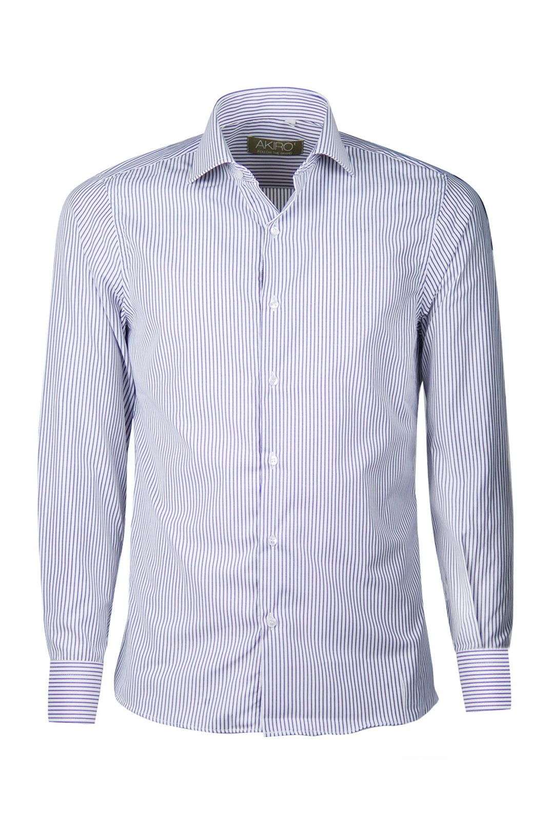 Camicia Uomo Manica Lunga trama rigata Slim Fit Made in italy Dresserd Camicie - BLU