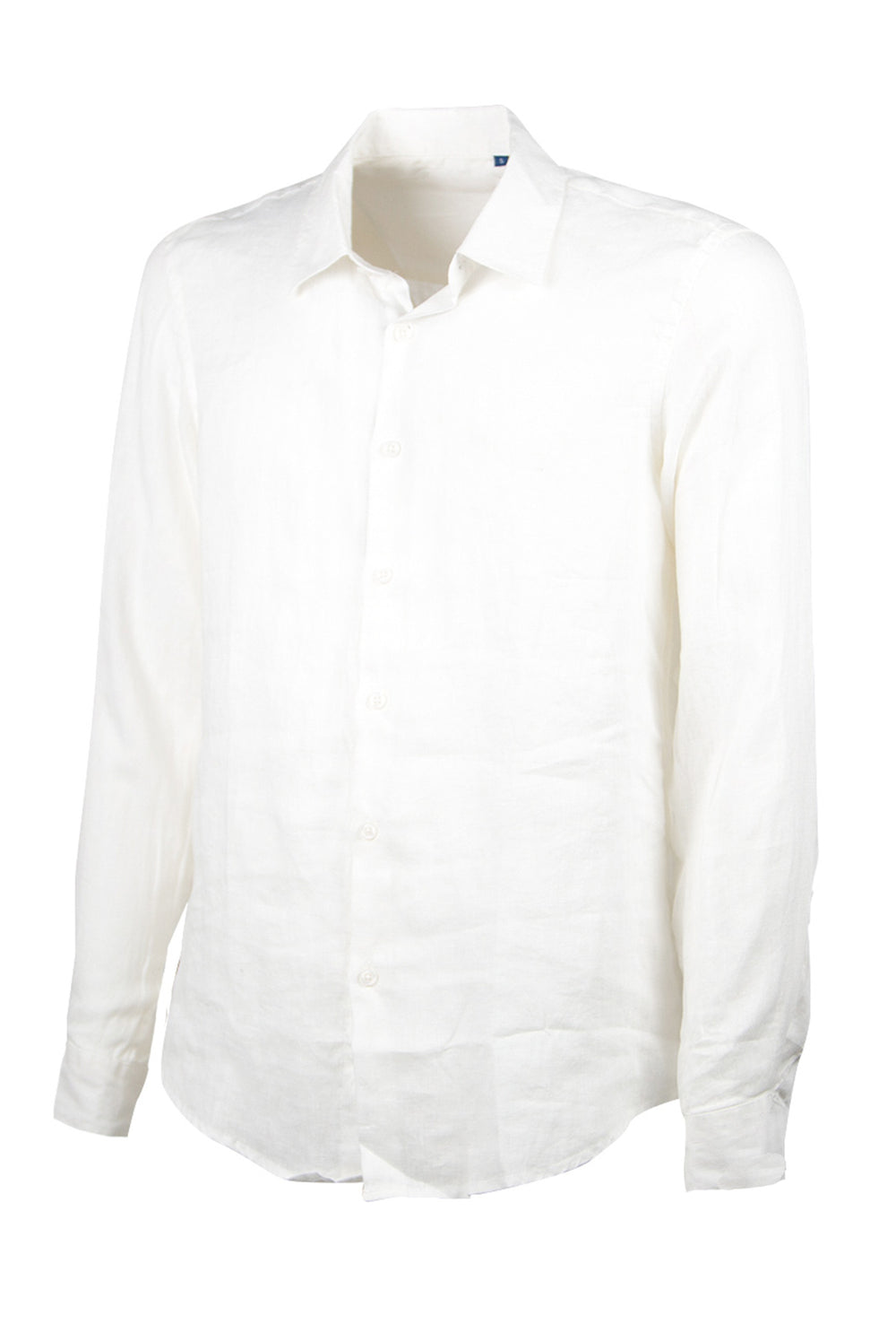 Camicia Uomo 100% Lino Manica Lunga Semi Slim Fit Camicie Dresserd - BIANCO