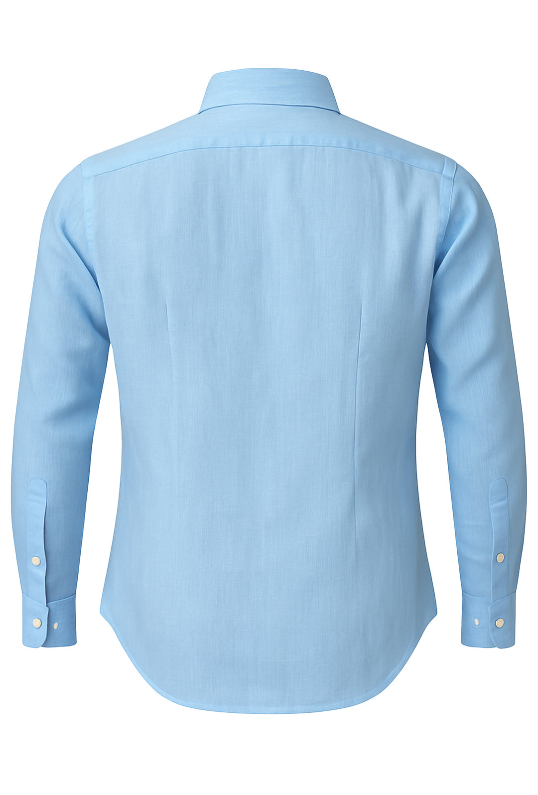 Camicia Uomo Manica lunga in Puro lino Custom Fit Button Down - AZZURRO