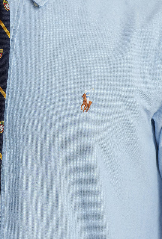 Camicia Uomo Ralph Lauren Button down cotone oxford - AZZURRO