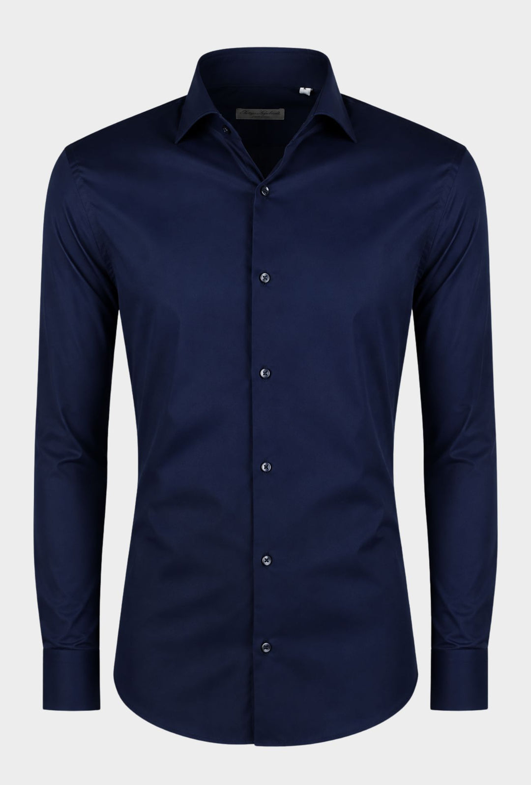 Camicia Uomo Manica lunga in cotone slim fit tinta Unita - BLU