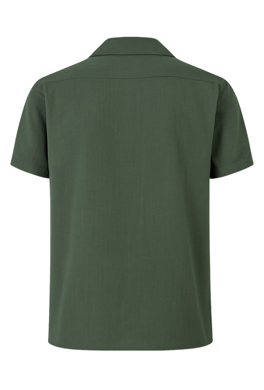 Camicia Uomo Mezza manica Dresserd Lino Viscosa - VERDE MILITARE