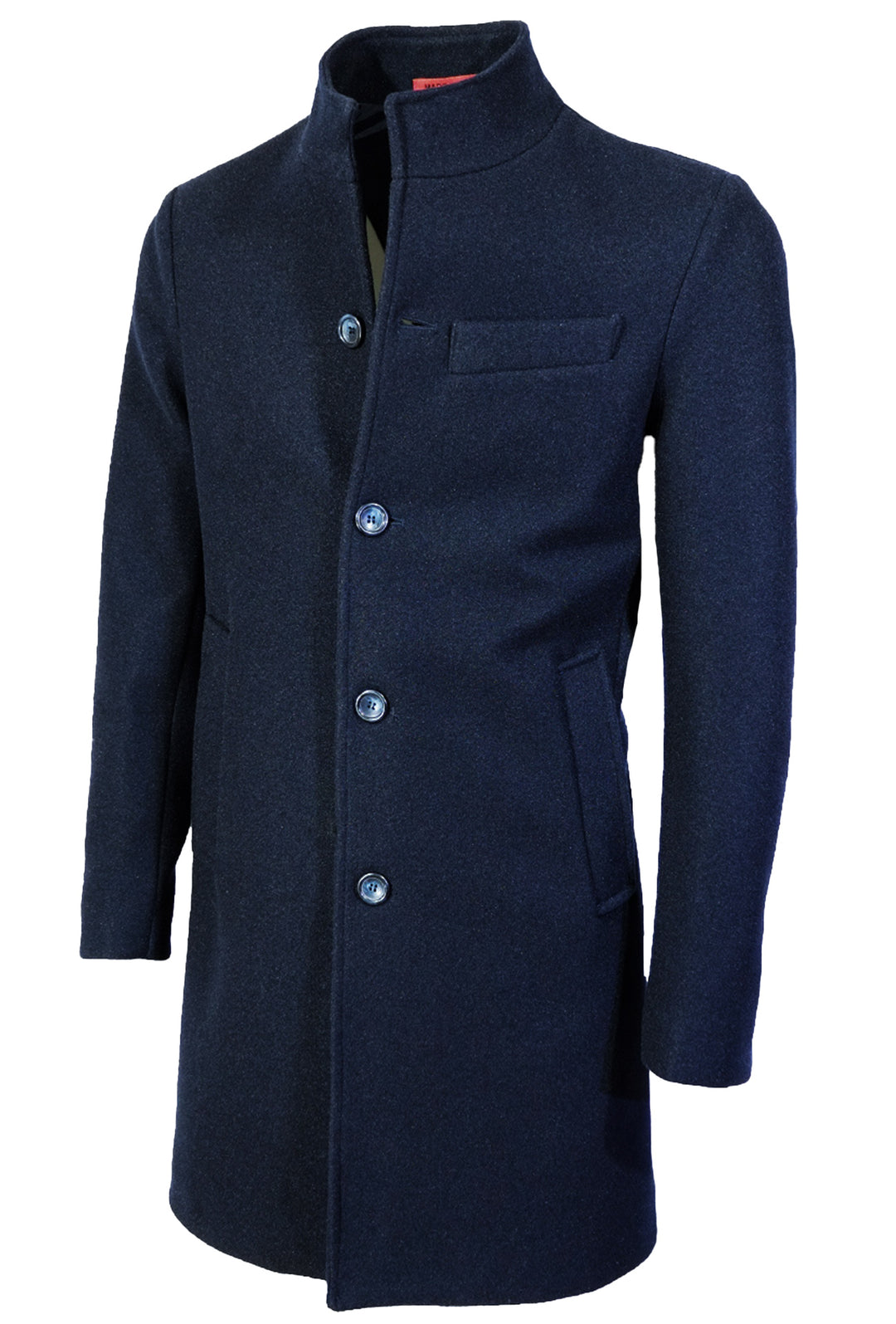 Cappotto uomo con collo coreano cappotti in panno - BLU