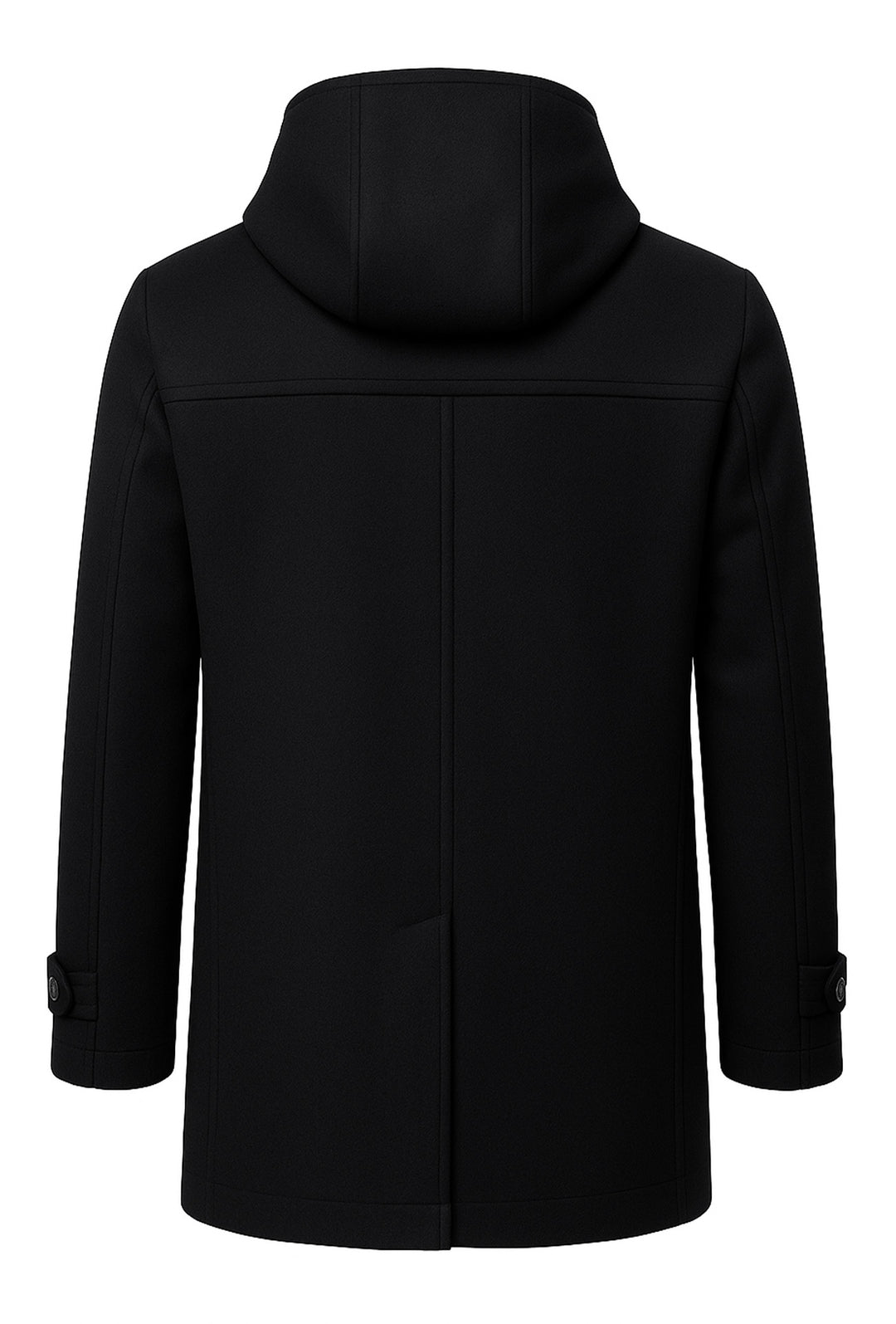 Cappotto uomo in panno con cappuccio Made in italy - NERO