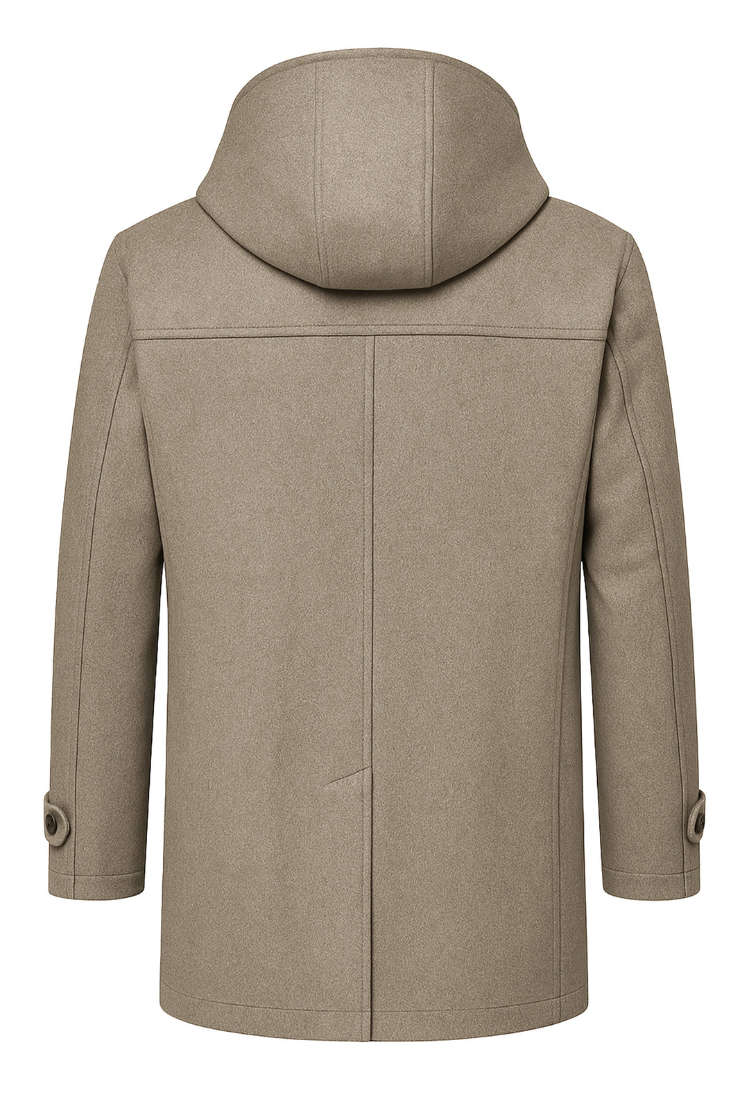 Cappotto uomo in panno con cappuccio Made in italy - BEIGE SCURO