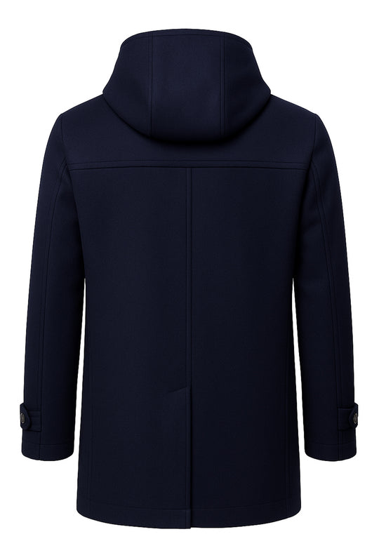 Cappotto uomo in panno con cappuccio Made in italy - BLU