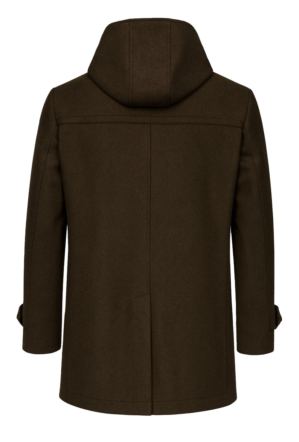 Cappotto uomo in panno con cappuccio Made in italy - MARRONE
